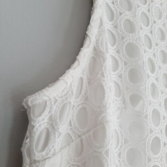 ADIVA / White Eyelet & Floral Lace Maxi Long Length Dress Sz 6 - Picture 9 of 16